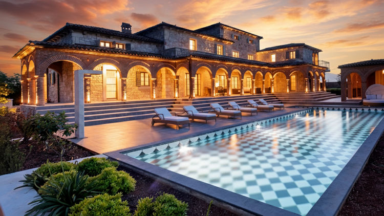 Vila Don Giordana noću